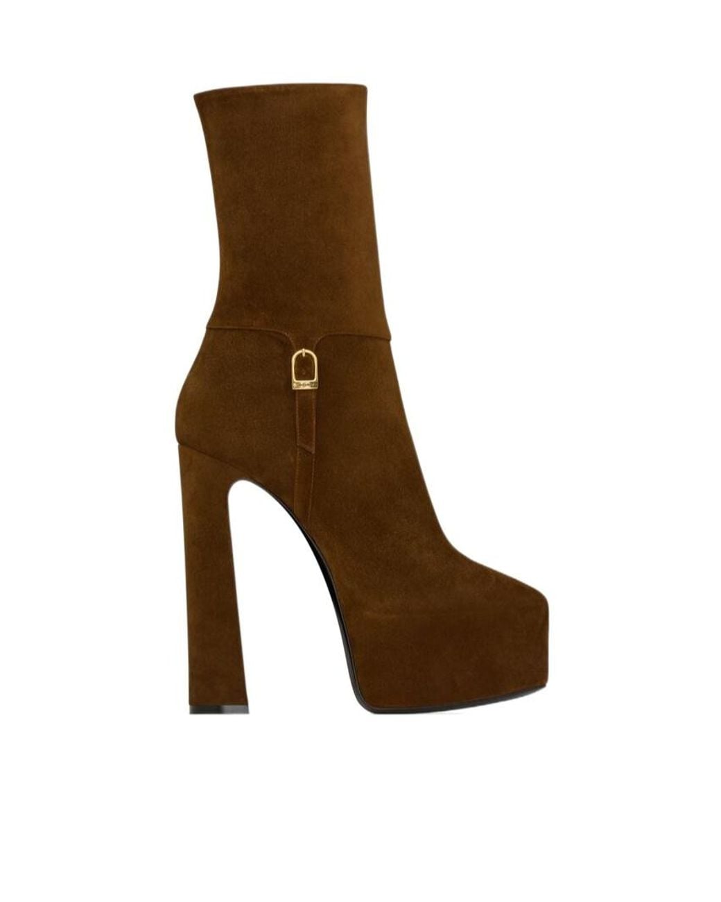 Saint Laurent Brown Niko Platform Boots