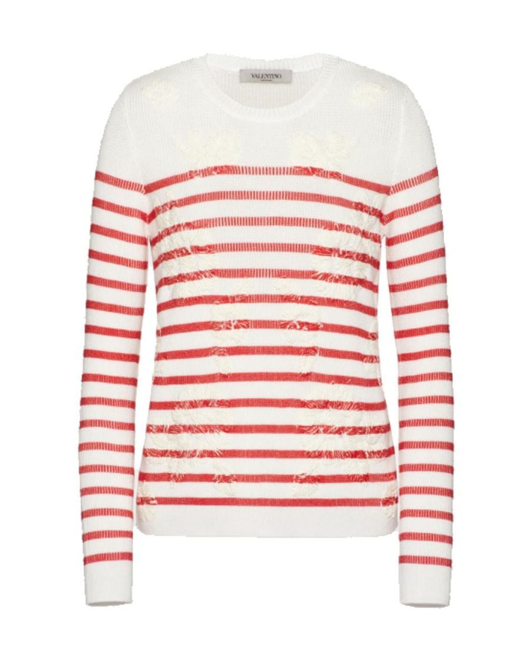 Valentino Red Striped Knitted Pullover
