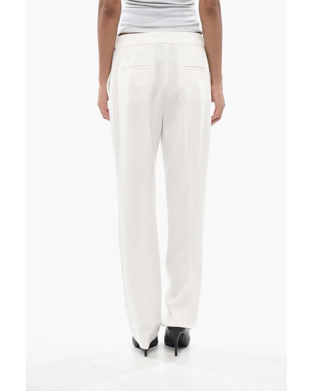 Max Mara White Idoneo Concealed-Fastening Trousers