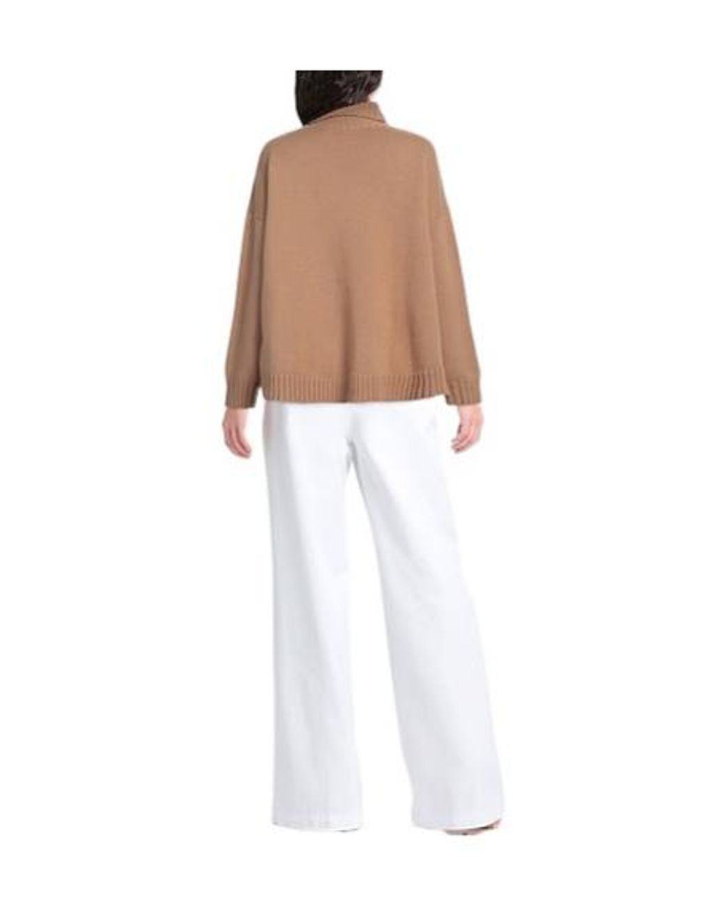 Max Mara Brown Solid Turtleneck Knit Top