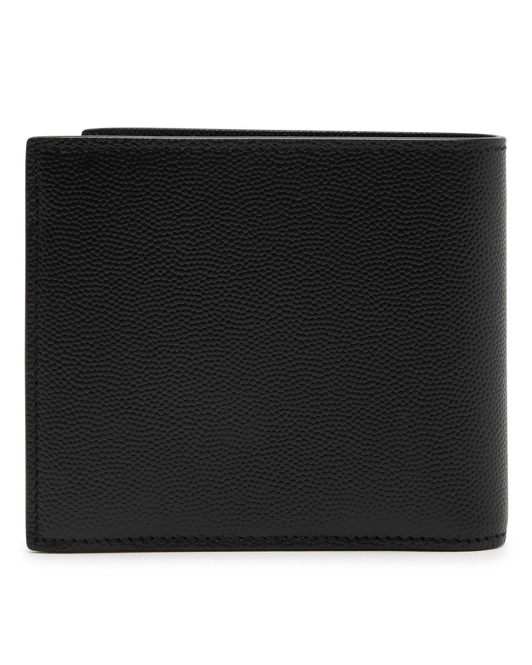Saint Laurent Black Grain Leather Short Foldable Wallet for men