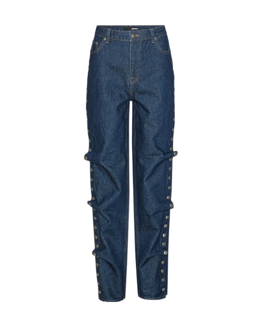 ROTATE BIRGER CHRISTENSEN Blue Wide-Leg Buttoned Jeans