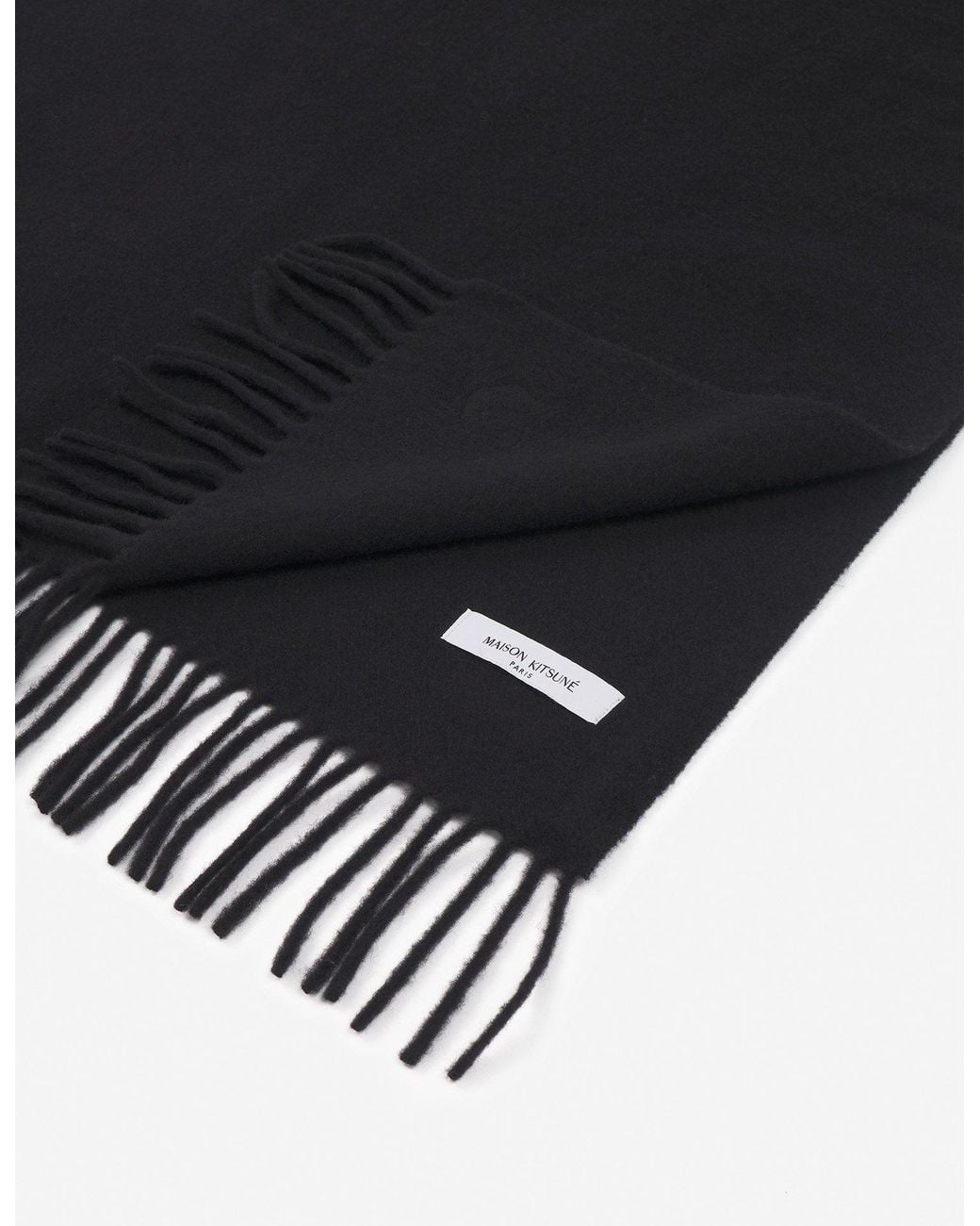 Maison Kitsuné Black Maison Kitsuné Fox Head Scarf for men