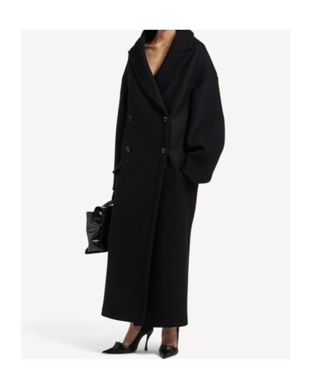 Balenciaga Black Maxi Stola Coat