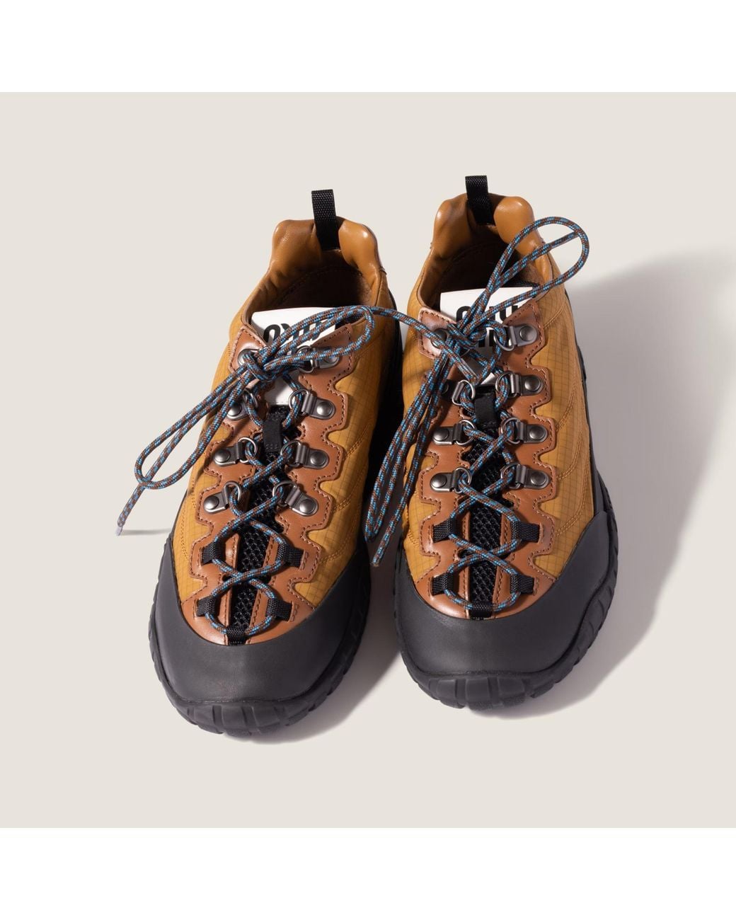Miu Miu Blue Tyre Technical Fabric And Leather Sneakers