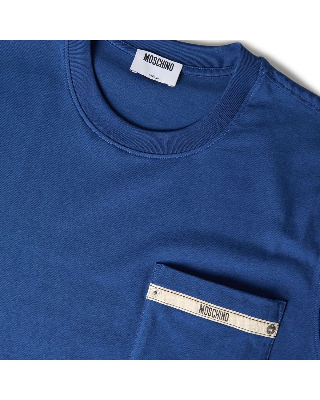 Moschino Blue Simple Shortsleeve Top for men