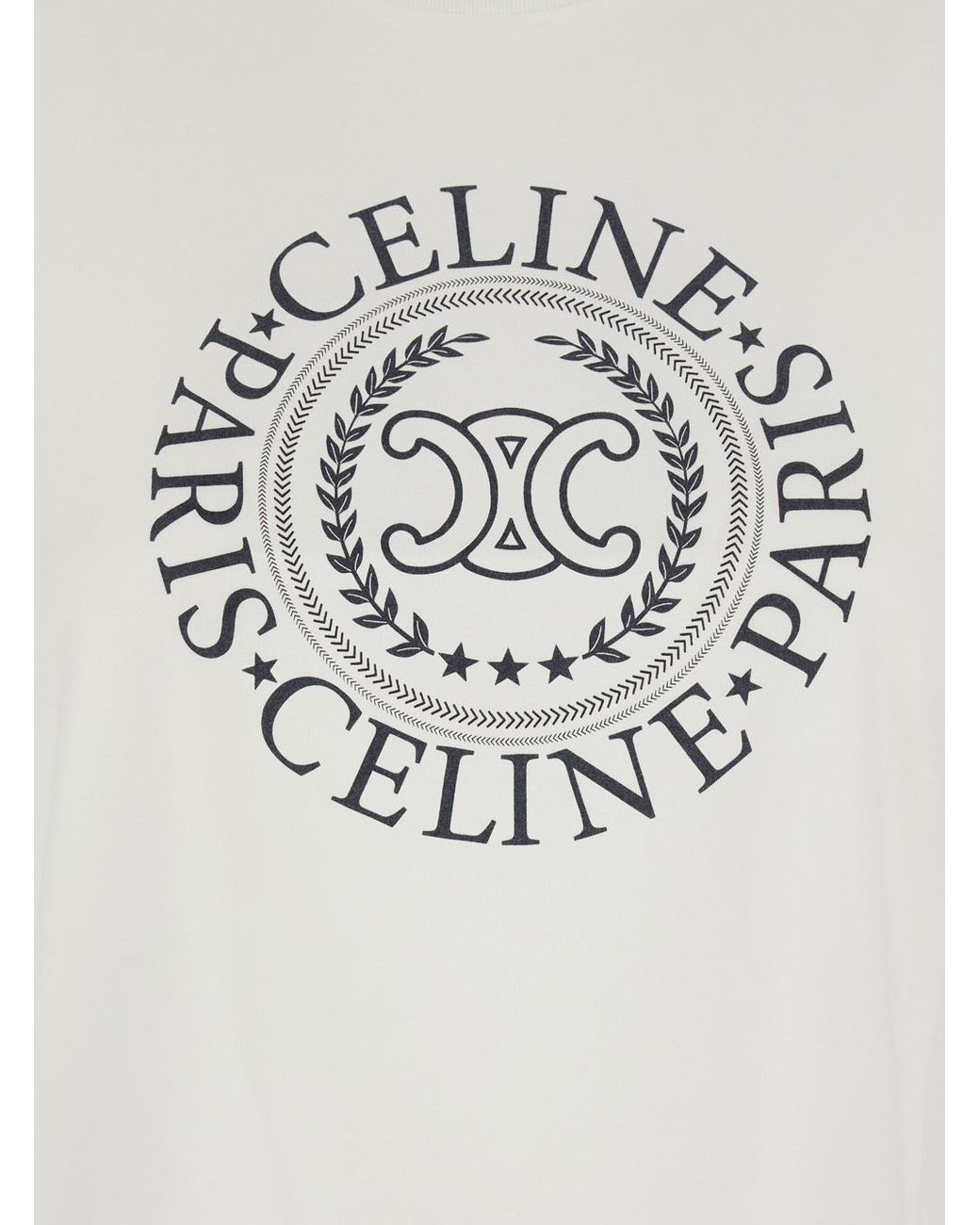 Céline White Short-Sleeved T-Shirt