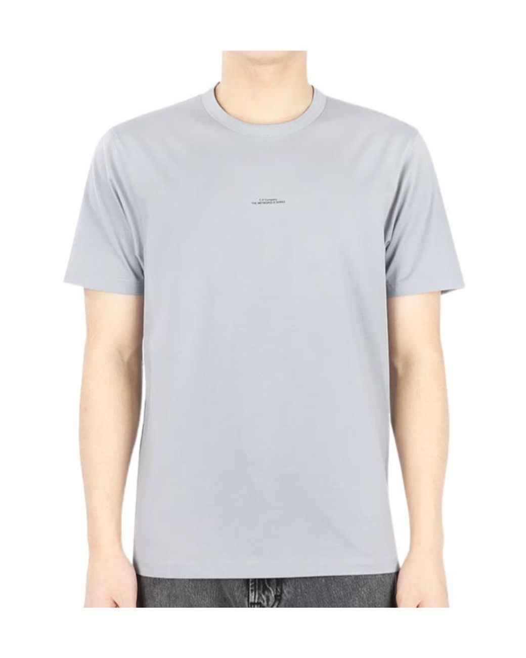 C P Company Gray Logo-Print Cotton T-Shirt for men