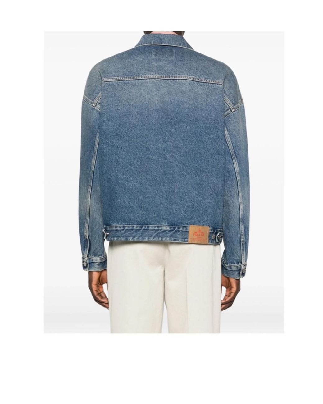 Prada Blue Zip-Up Denim Jacket for men