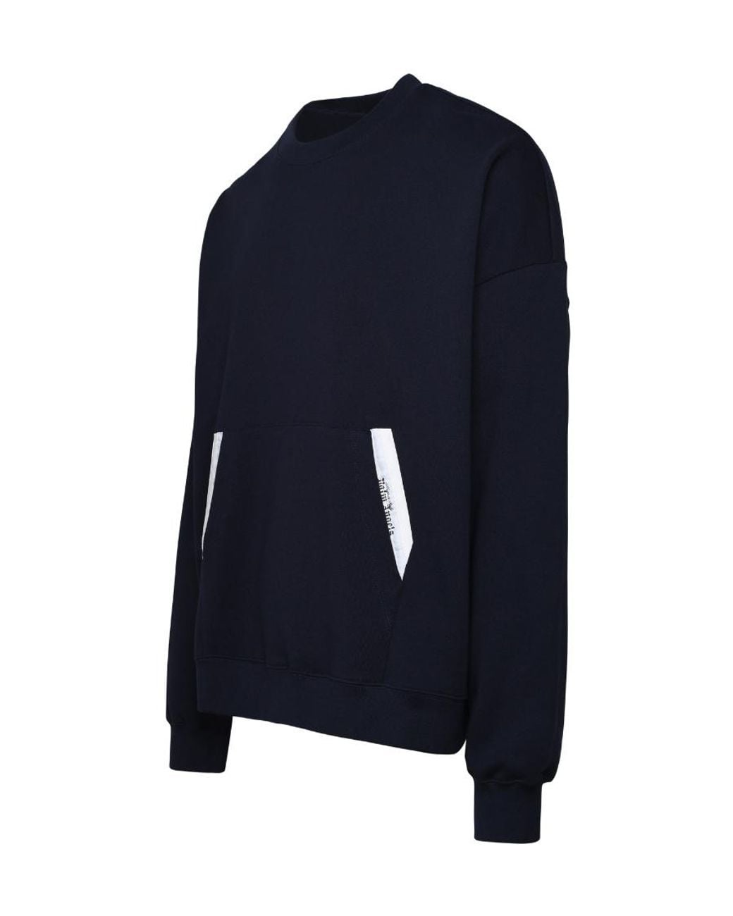 Palm Angels Blue Logo Detailed Crewneck Sweatshirt for men