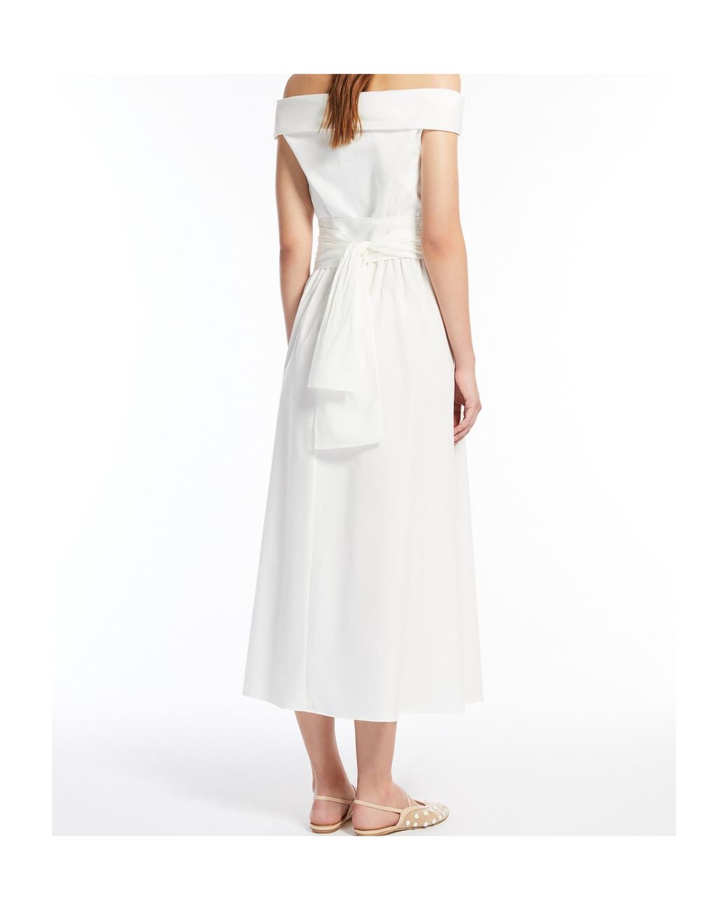 Weekend by Maxmara White Off-The-Shoulder Poplin Dress