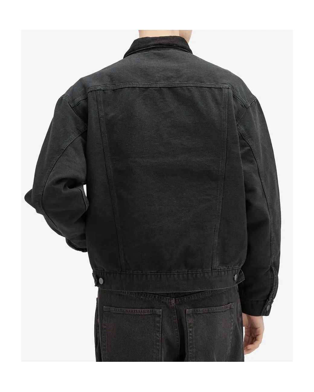 Carhartt Black Corduroy-Collar Denim Jacket for men