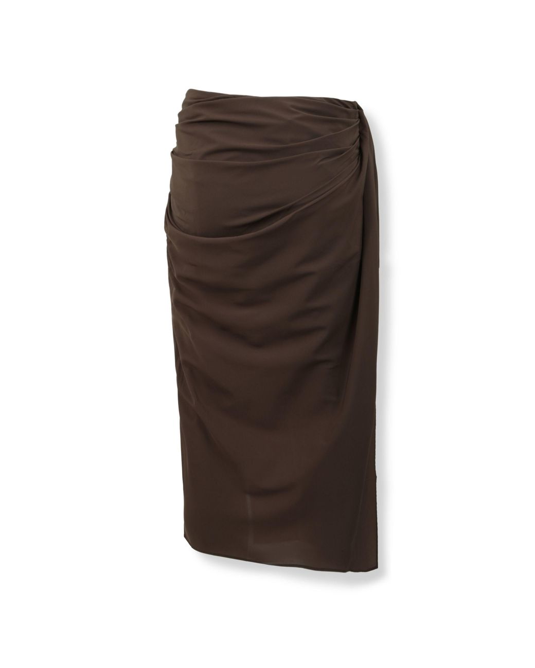 Jacquemus Brown The Paréo Draped Asymmetric Hem Skirt