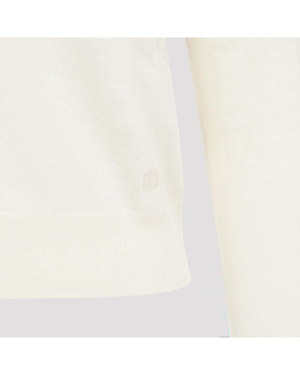 Céline White Turtleneck Sweater