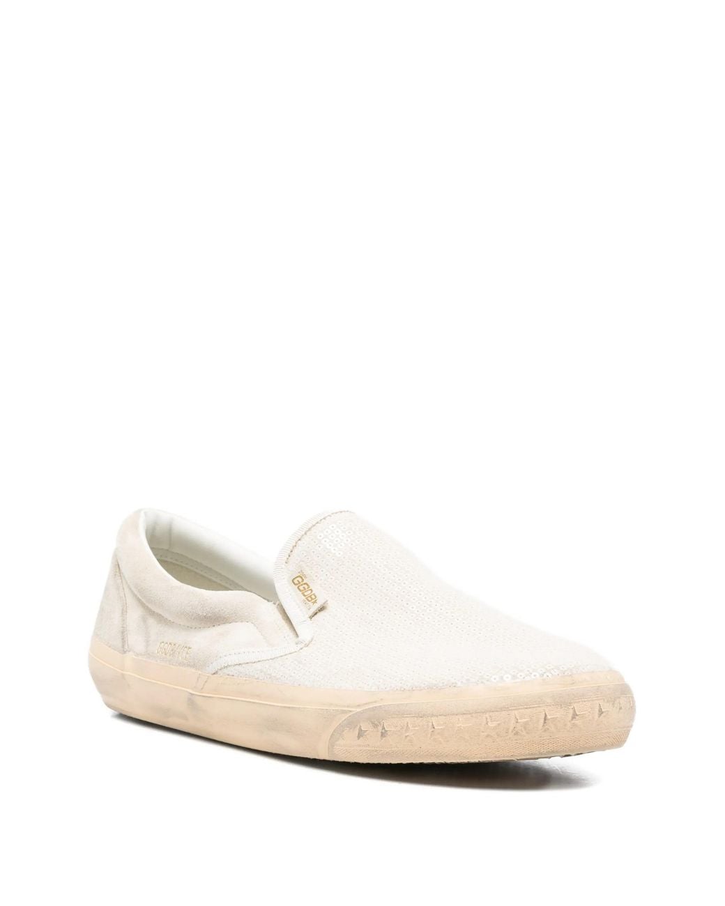 Golden Goose Deluxe Brand White Sequin Embellished Slip-On Sneakers for men