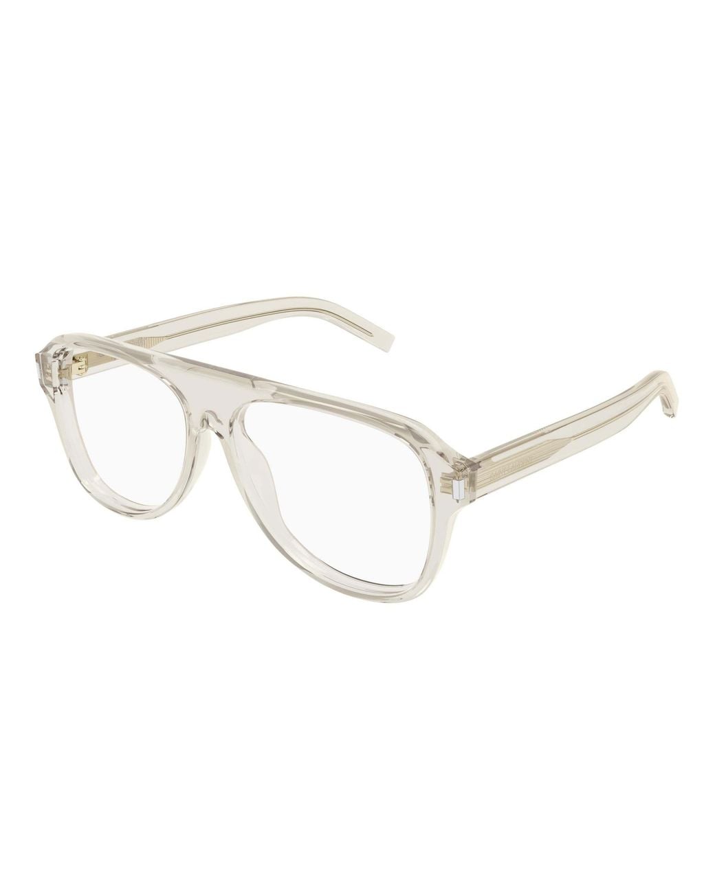 Saint Laurent White Full-Rimmed Plano Lenses for men