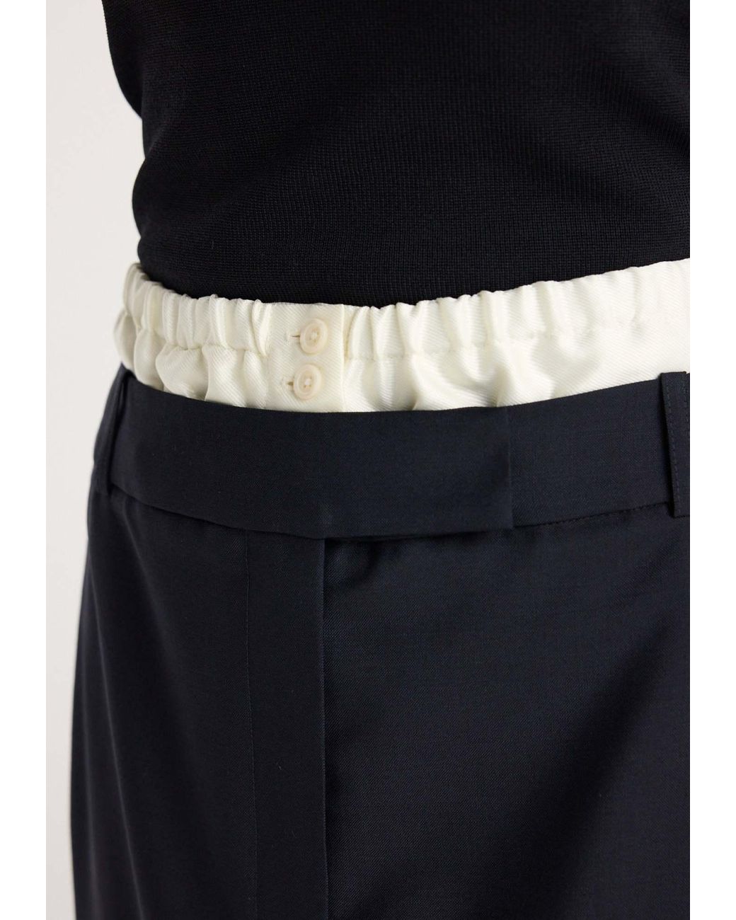 Rohe Black Contrast-Trim Midi Skirt