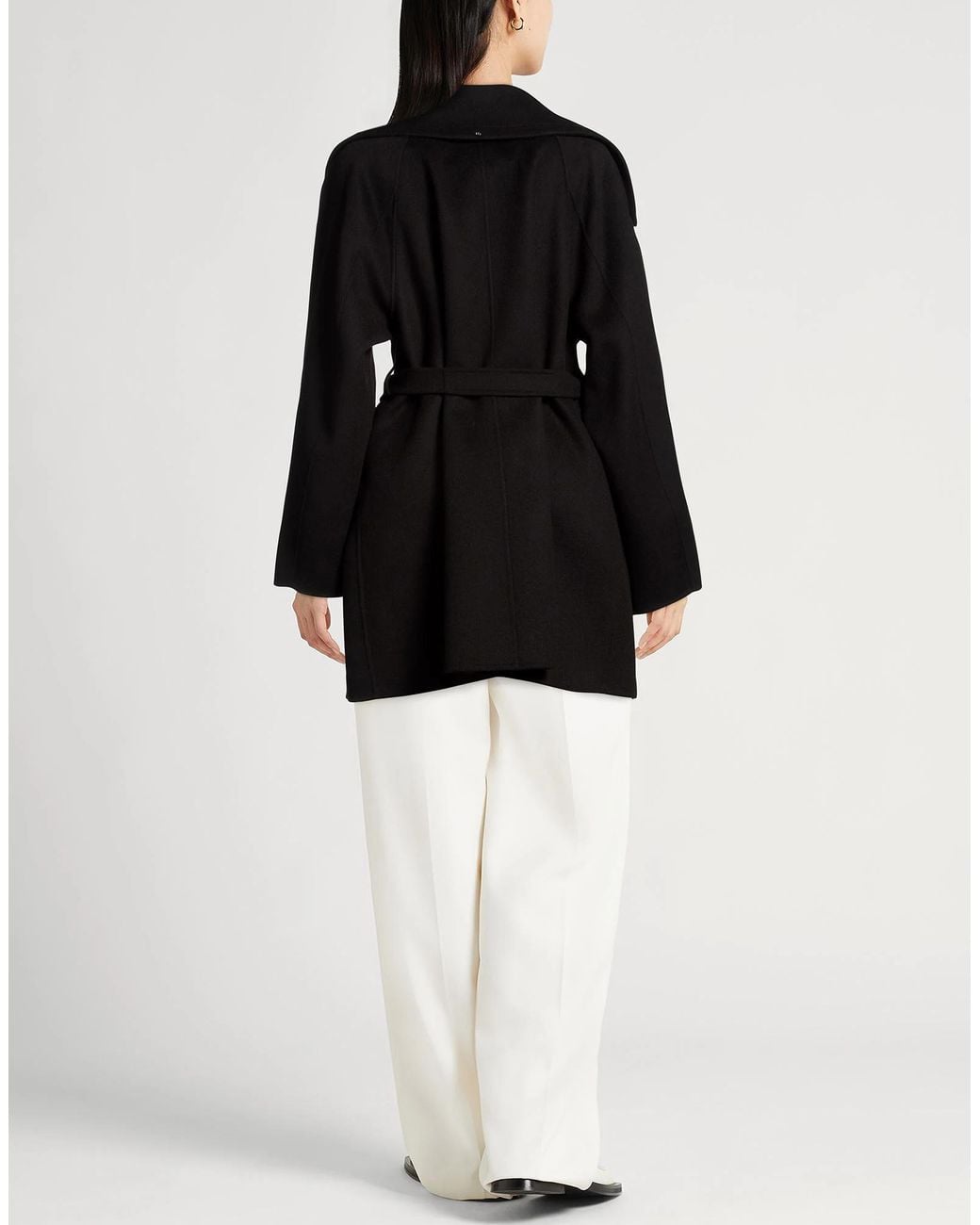 Sportmax Black Elegant Wool Coat