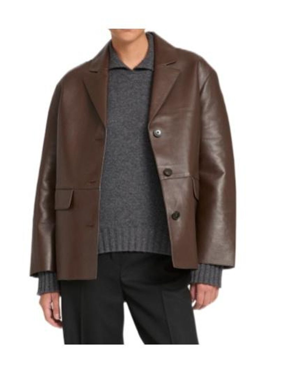 Yves Salomon Brown Leather Jacket