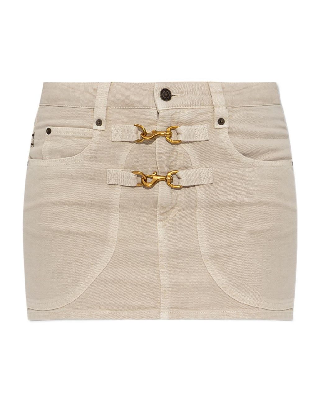 Isabel Marant Natural Paulina Mini Denim Skirt
