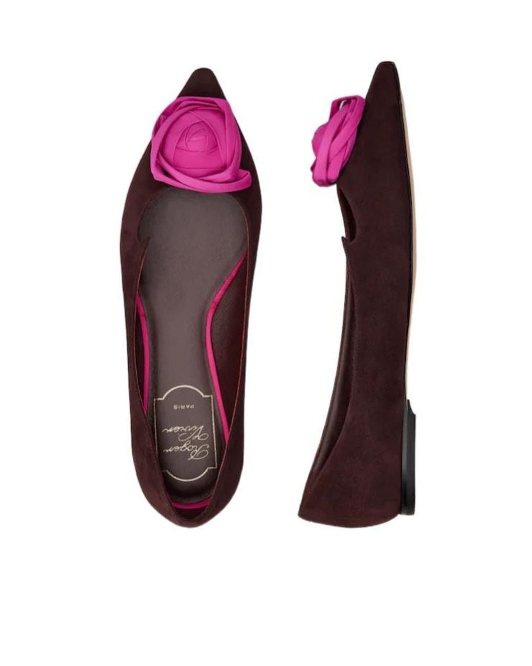 Roger Vivier Brown Cut-Out Detailed Flat Shoes