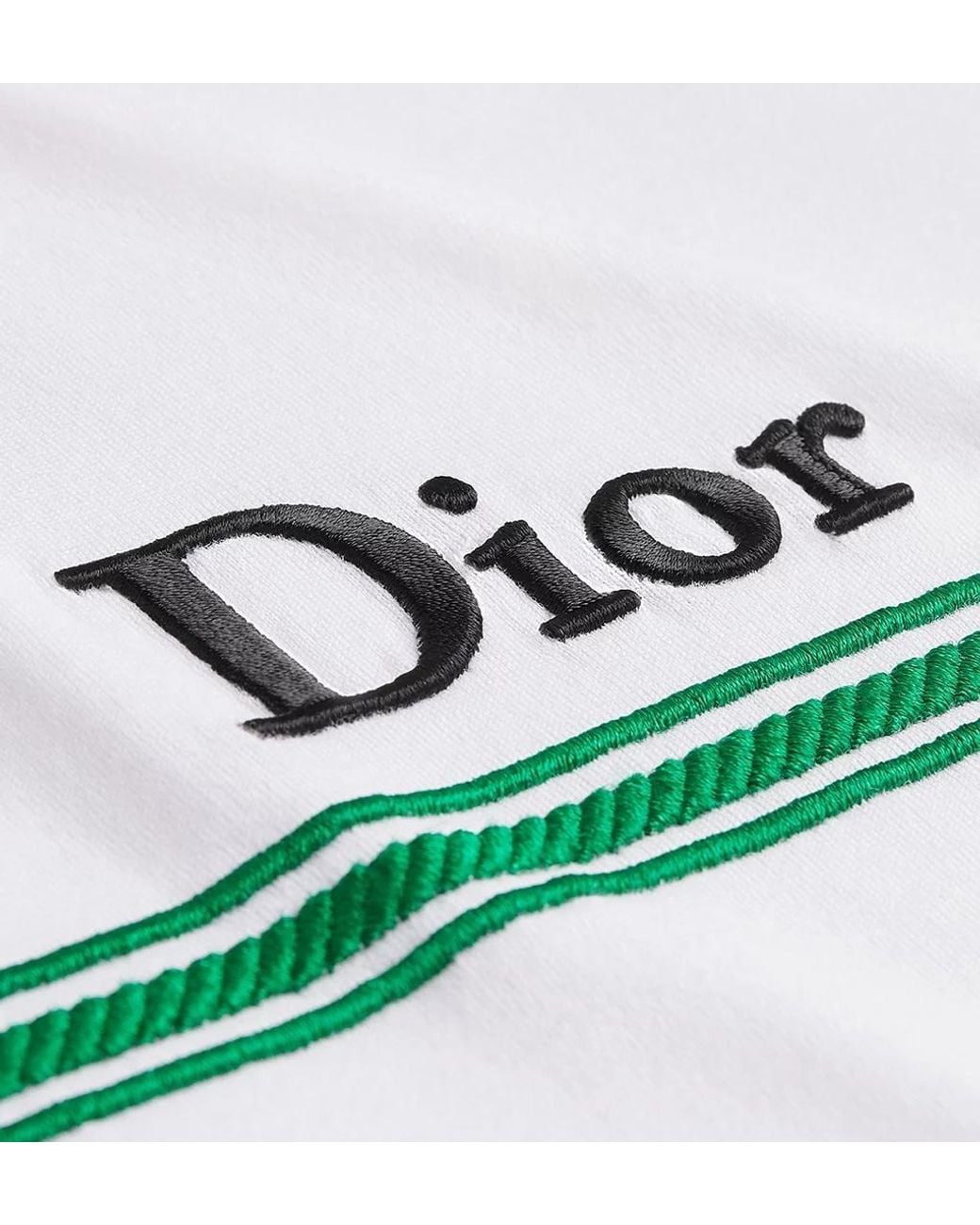 Dior White T-Shirt With Book Cover Embroidery, Relaxed Fit for men