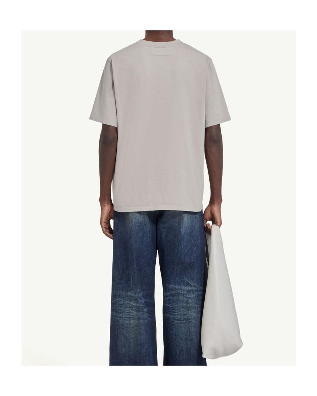 MM6 by Maison Margiela Gray Crew-Neck Graphic T-Shirt for men