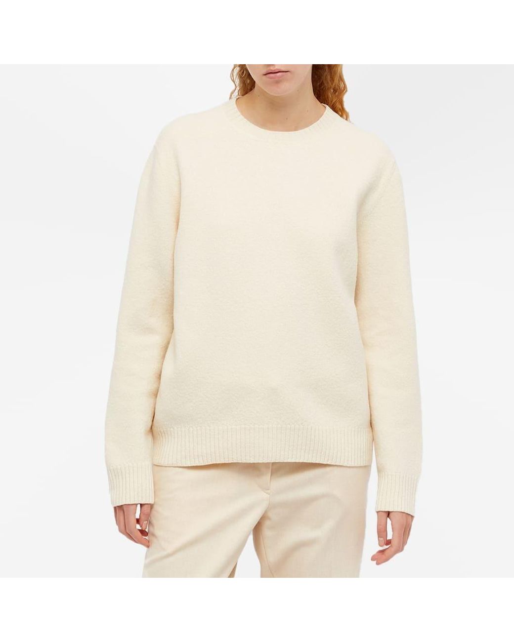 Jil Sander White Crewneck Knitted Jumper
