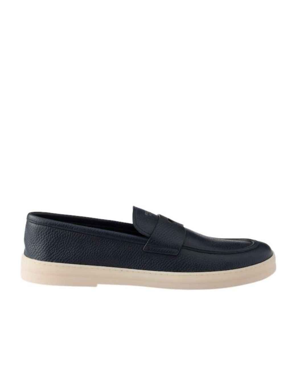 Prada Blue Logo-Detailed Loafers for men