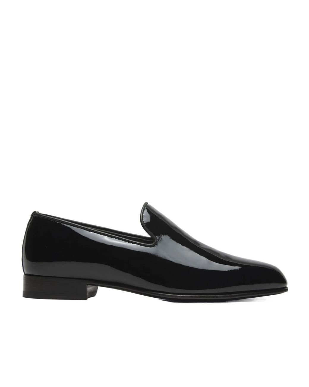 Brioni Black Essential Patent Leather Evening Loafers for men
