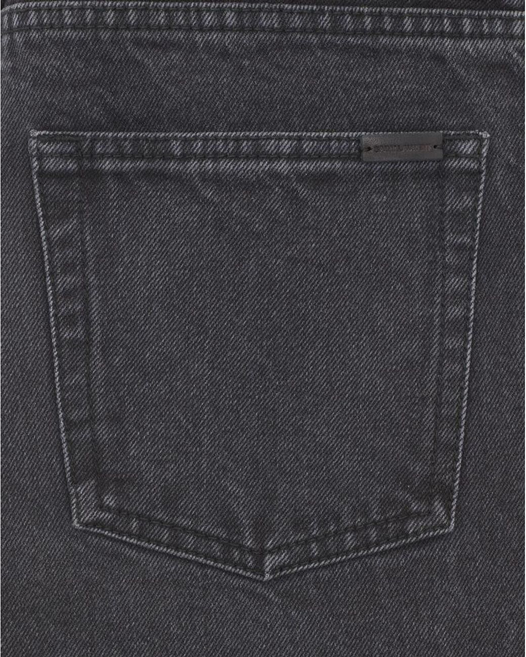 Saint Laurent Gray Button Detailed Slim Fit Jeans for men