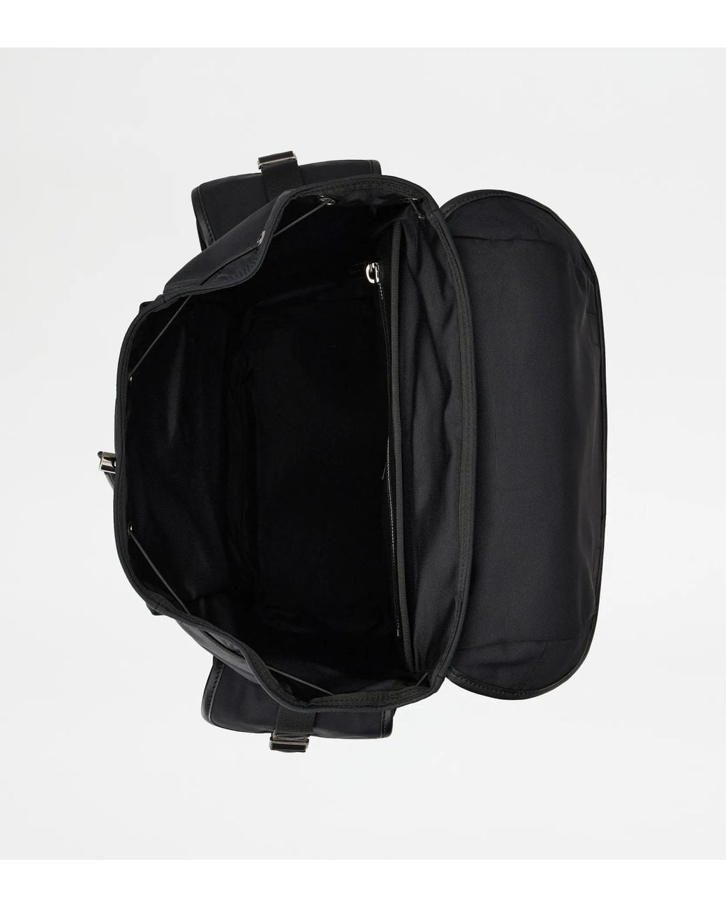 Tod's Black Drawstring Flap Backpack for men
