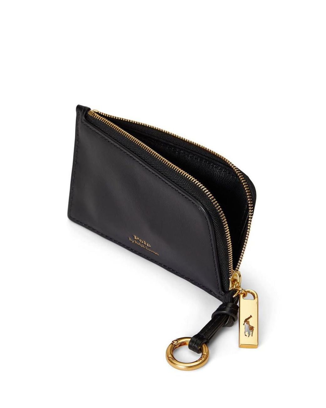 Polo Ralph Lauren Black Zip Leather Wallet for men