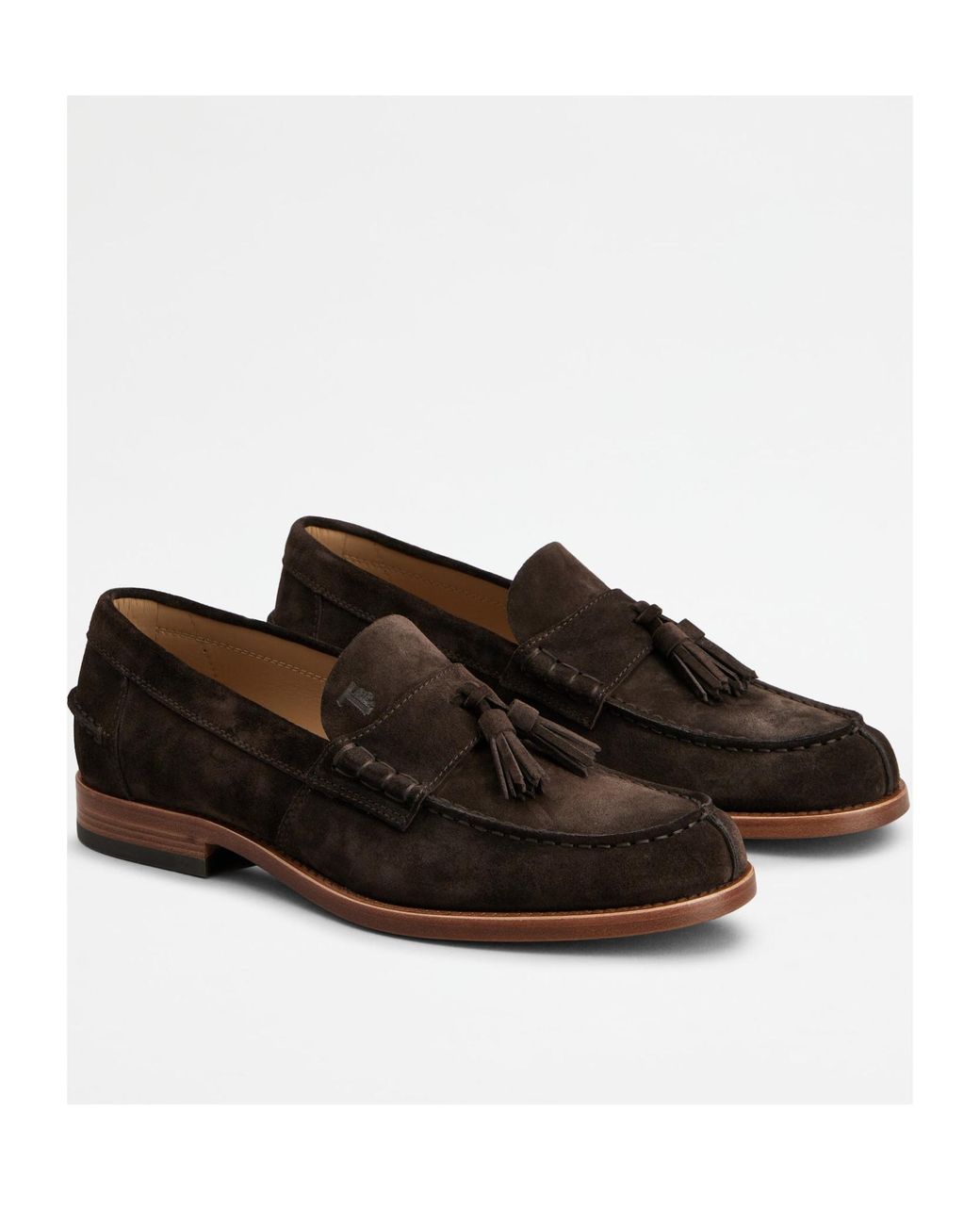 Tod's White Logo-Debossed Suede Loafers for men