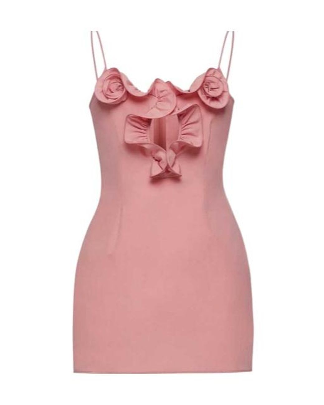 Magda Butrym Pink Cotton Flower-Detail Mini Beach Dress