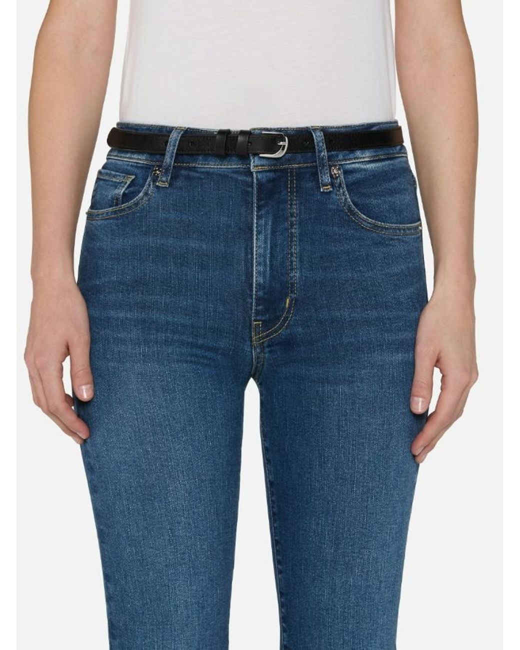 FRAME Blue Whiskering-Effect Jeans