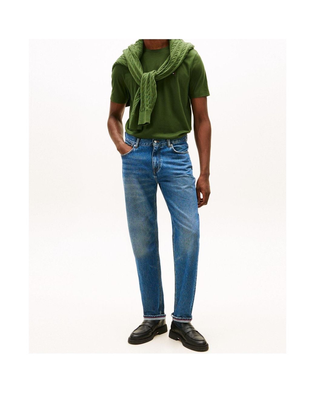 Tommy Hilfiger Green Logo Short Sleeve T-Shirt for men
