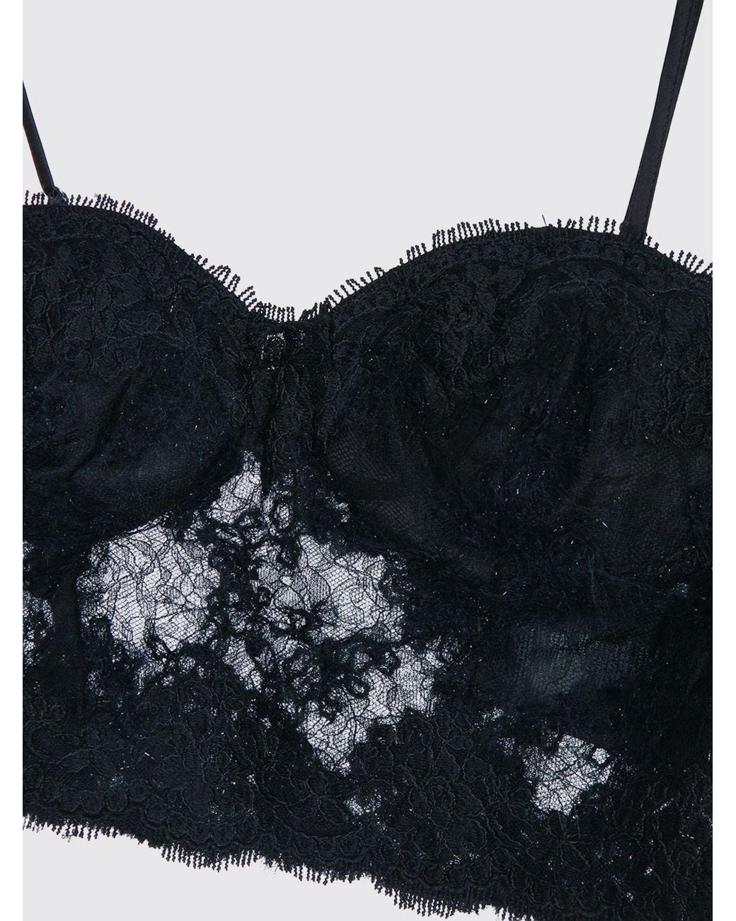 ERMANNO FIRENZE Black Lace Wool Bralette