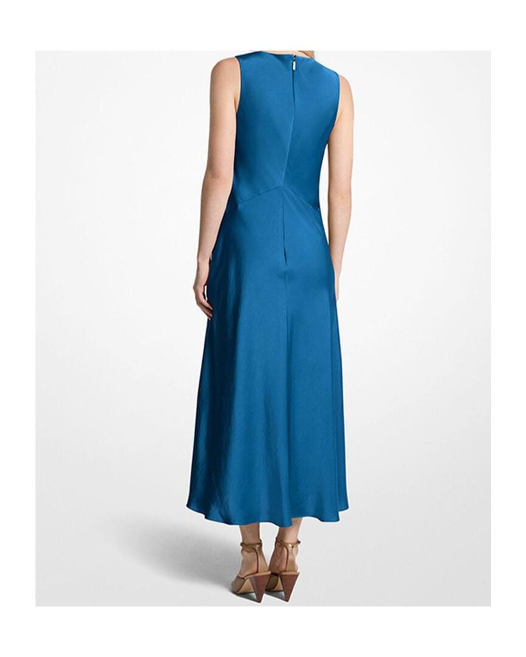 Michael Kors Blue Michael Satin Midi Dress