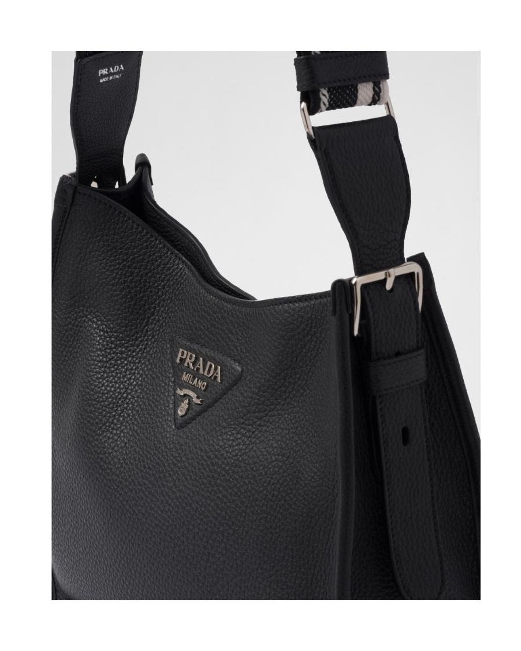 Prada Black Leather Hobo Bag