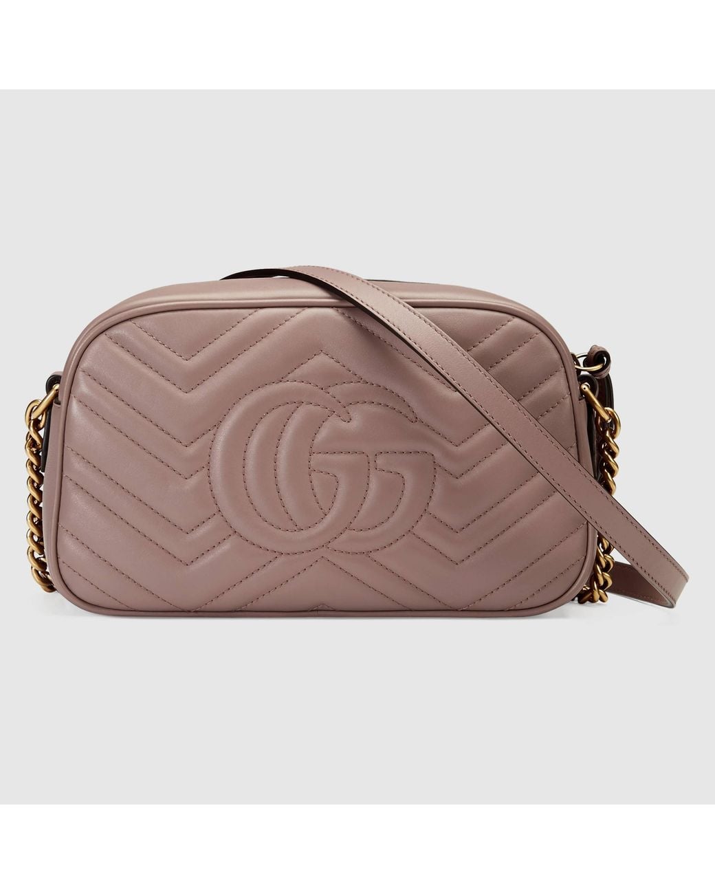 Gucci Brown Gg Marmont Leather Bag
