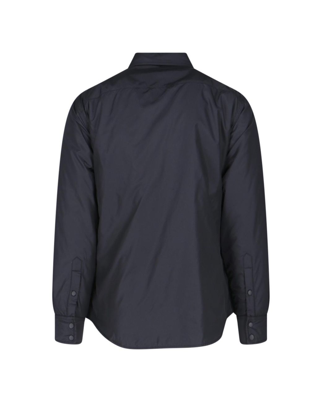 Aspesi Blue Button-Up Shirt Jacket With Chest Pockets for men