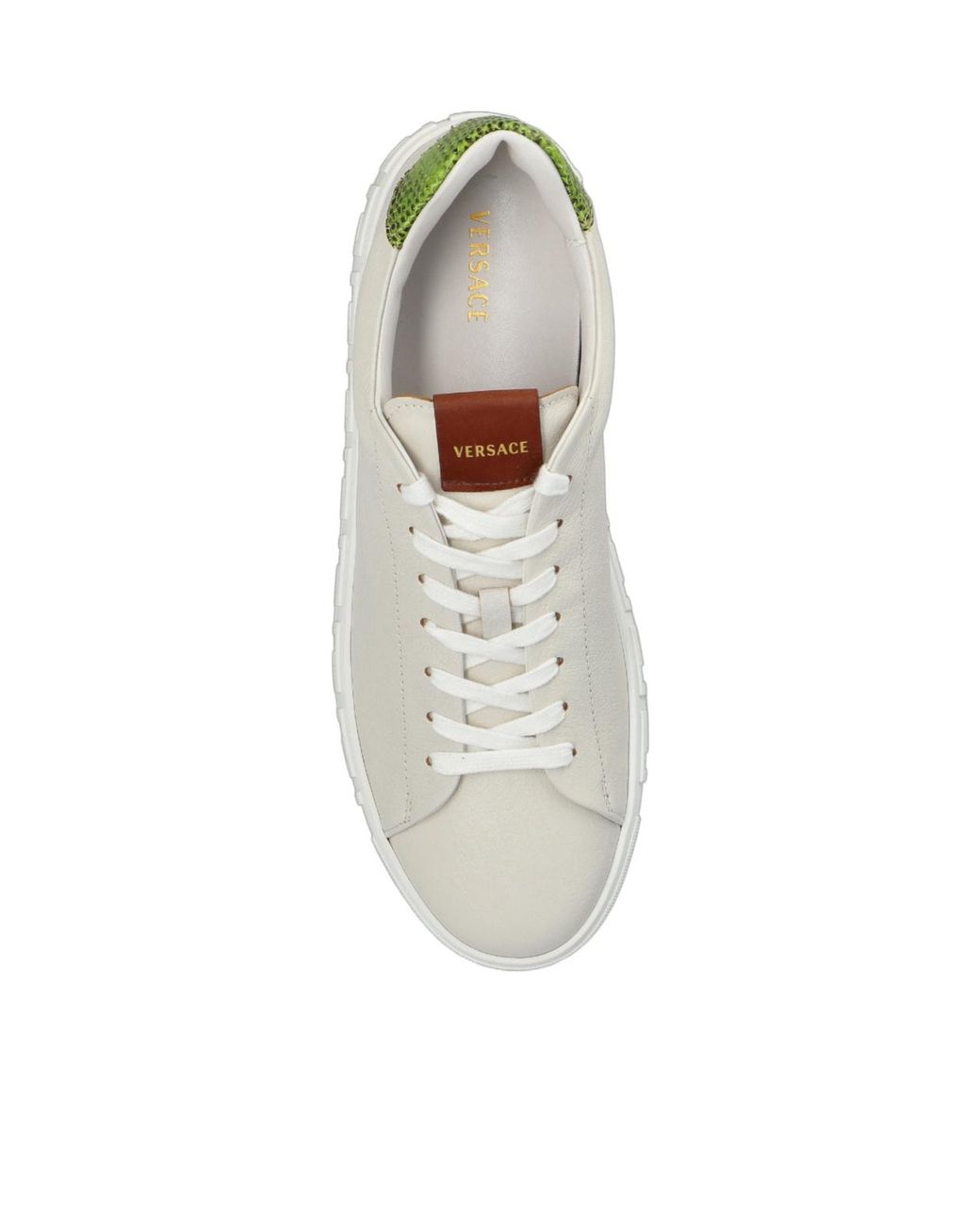 Versace White Greca Leather Sneakers for men