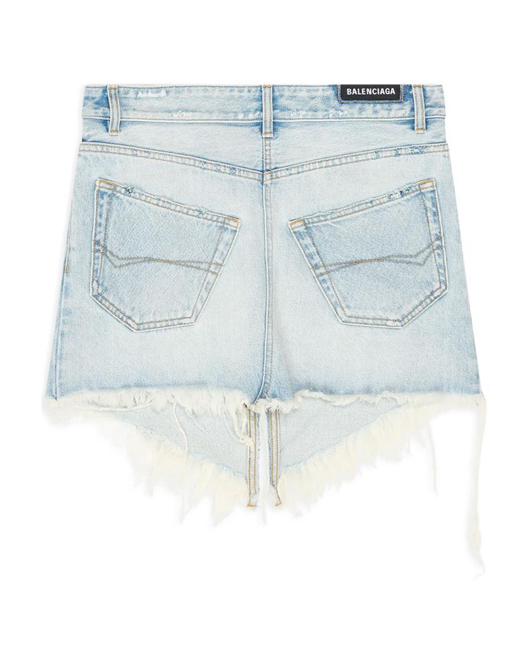 Balenciaga Blue Cut-Up Denim Mini Skirt