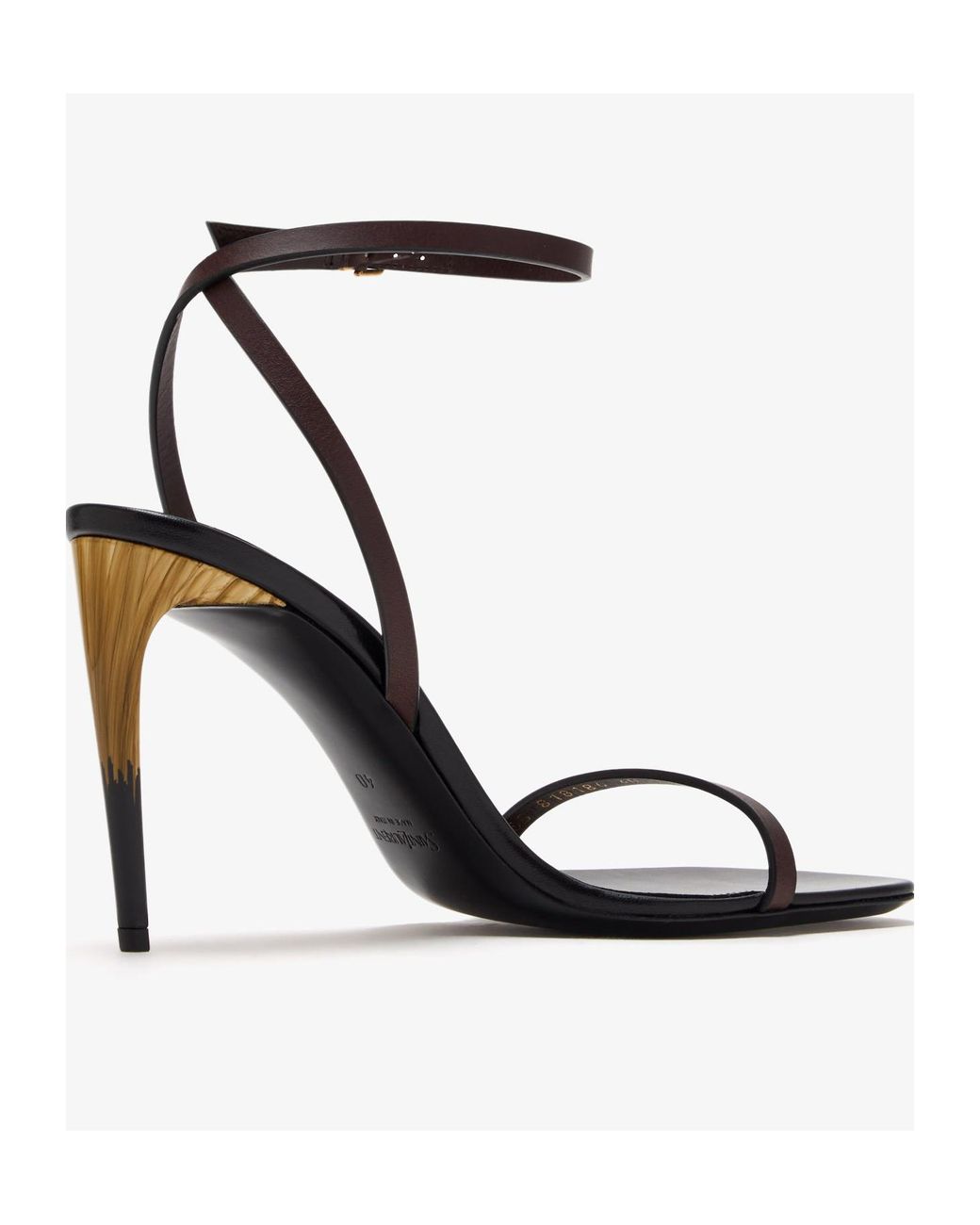 Saint Laurent White Ankle-Strap Heeled Sandals