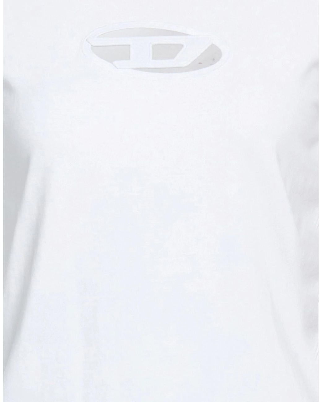 DIESEL White Solid-Colored T-Shirt