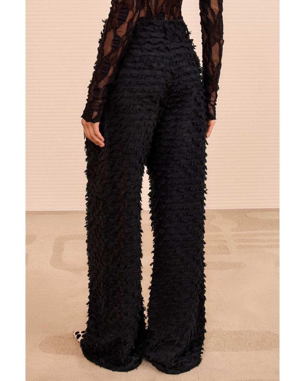 Ulla Johnson Black Beatrix Wide Leg Trouser