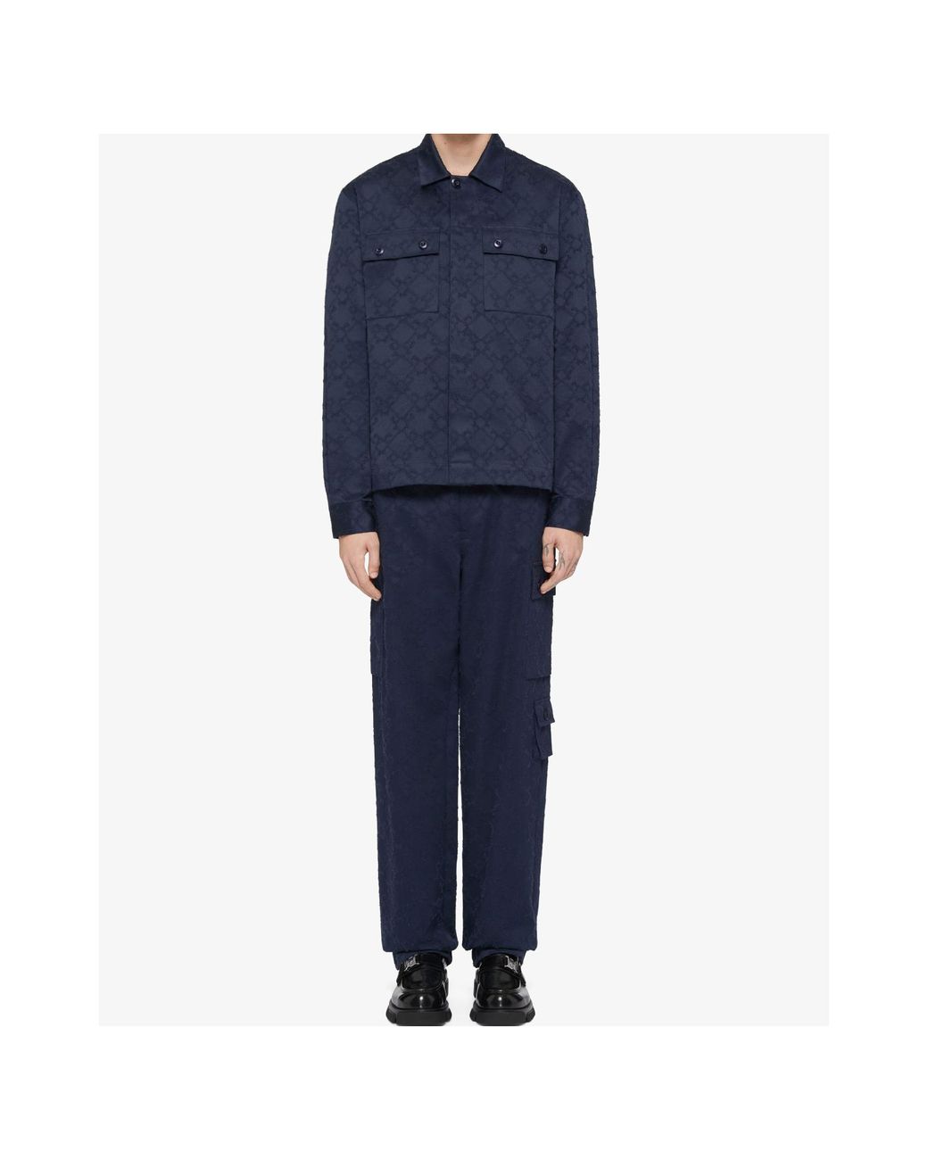 Givenchy Blue Monogram 72 Cargo Pants for men