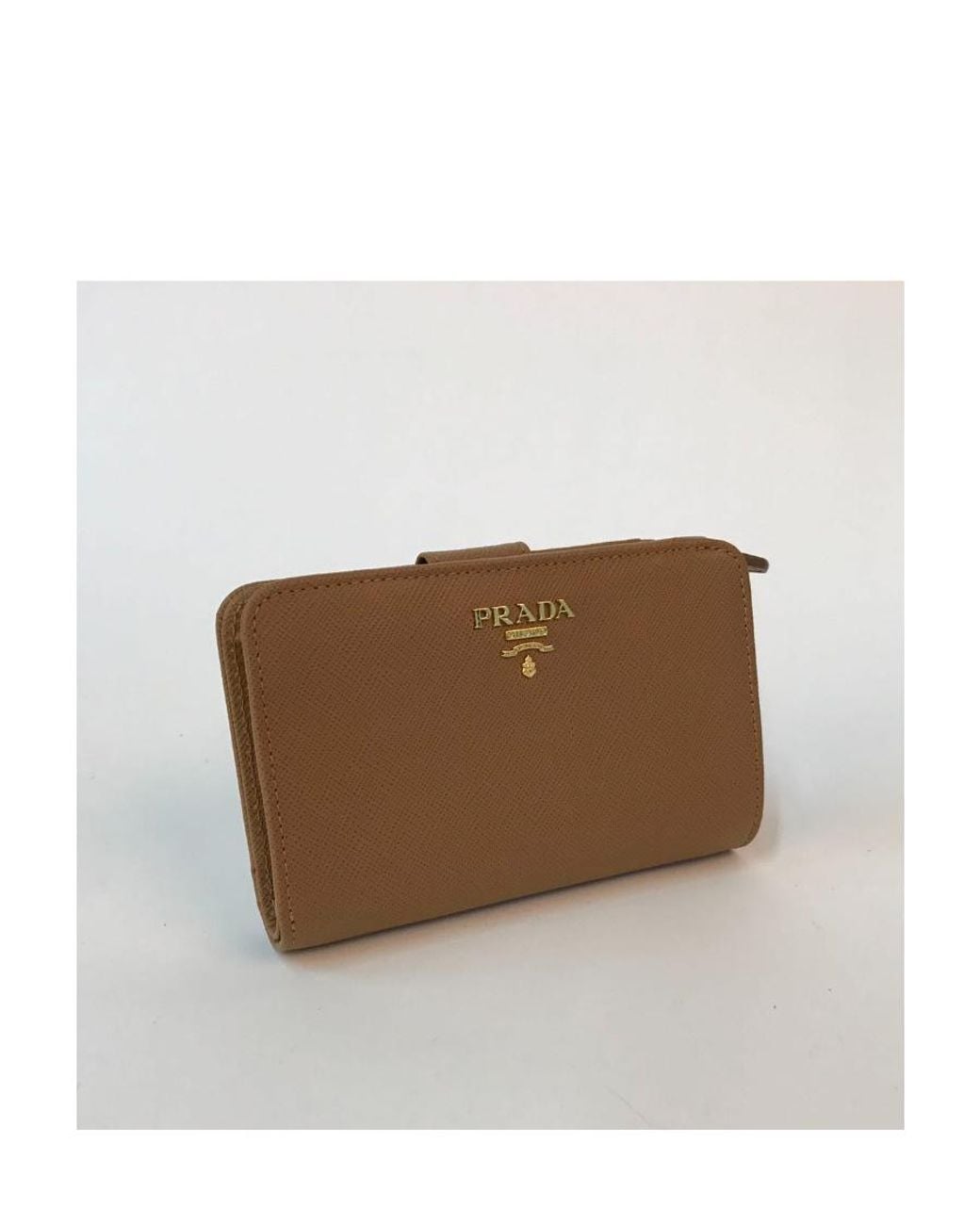 Prada Brown Logo Embossed Wallet