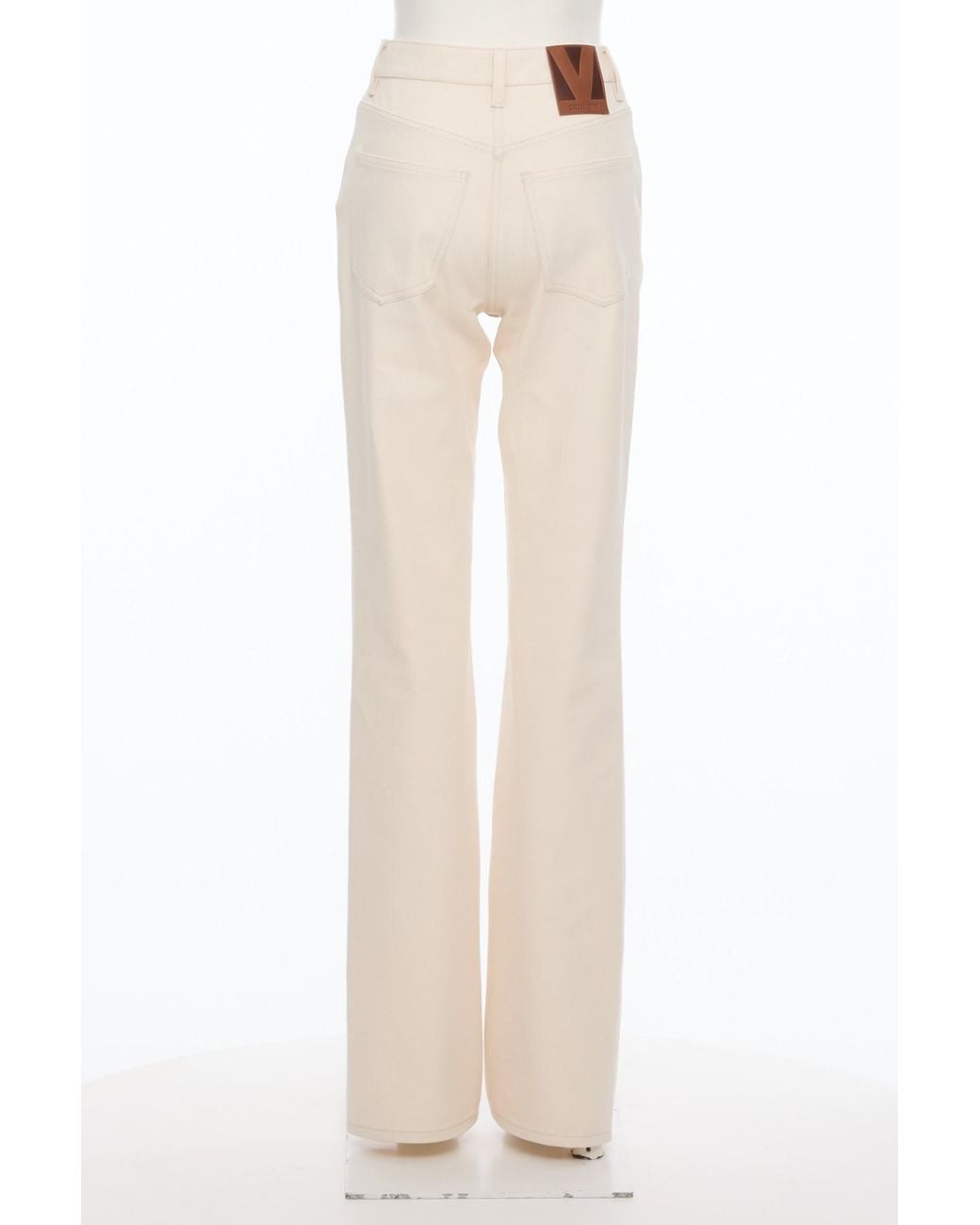 Valentino White Floral-Embroidered Jeans
